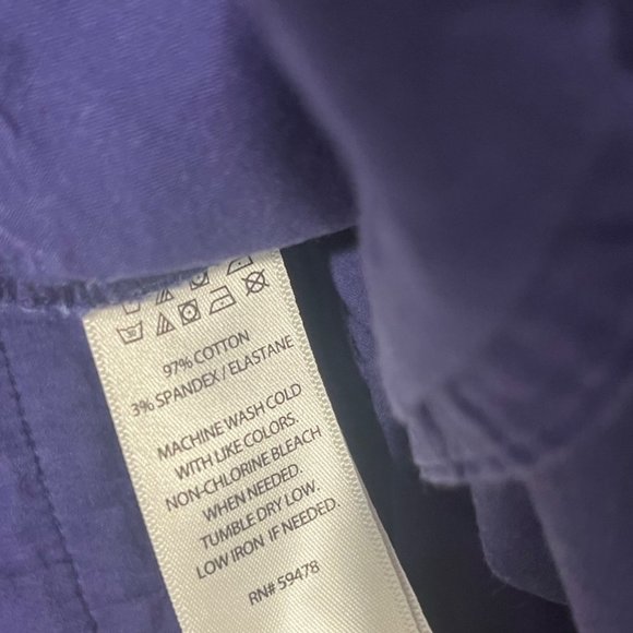 Cynthia Rowley 6 Dark Blue Chino High Waist Snap Close Casual Summer Shorts - Picture 9 of 9